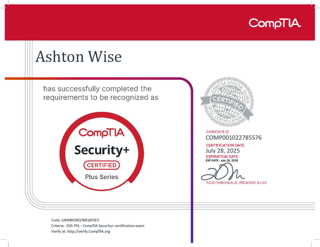 Certificate thumbnail